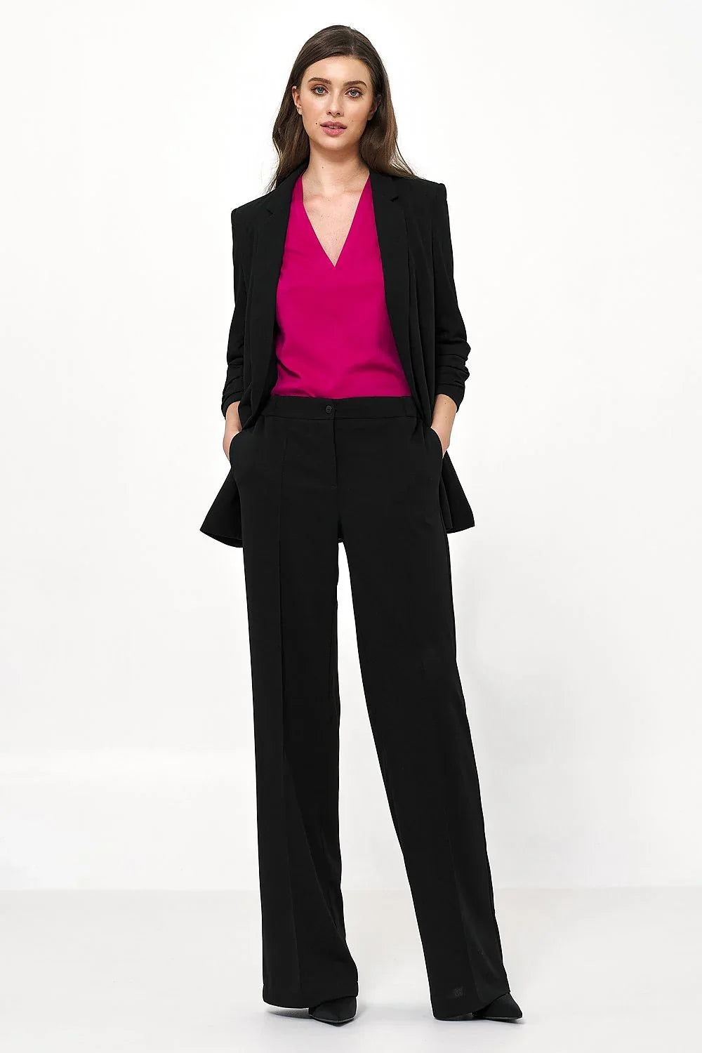 Professional Women Wide-Leg Pants – High-Rise Comfort -Guocali