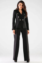 Professional Women Wide-Leg Pants – High-Rise Stretch -Guocali