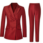 Elegant Women's Pant Suit - Solid Button
