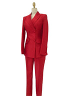 Elegant Women's Pant Suit - Solid Button