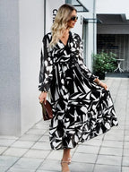 Resort V-Neck Long-Sleeved Summer Dress -Guocali