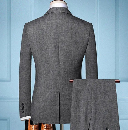 Retro Plaid Men Suit - Slim Fit Business Formal -Guocali
