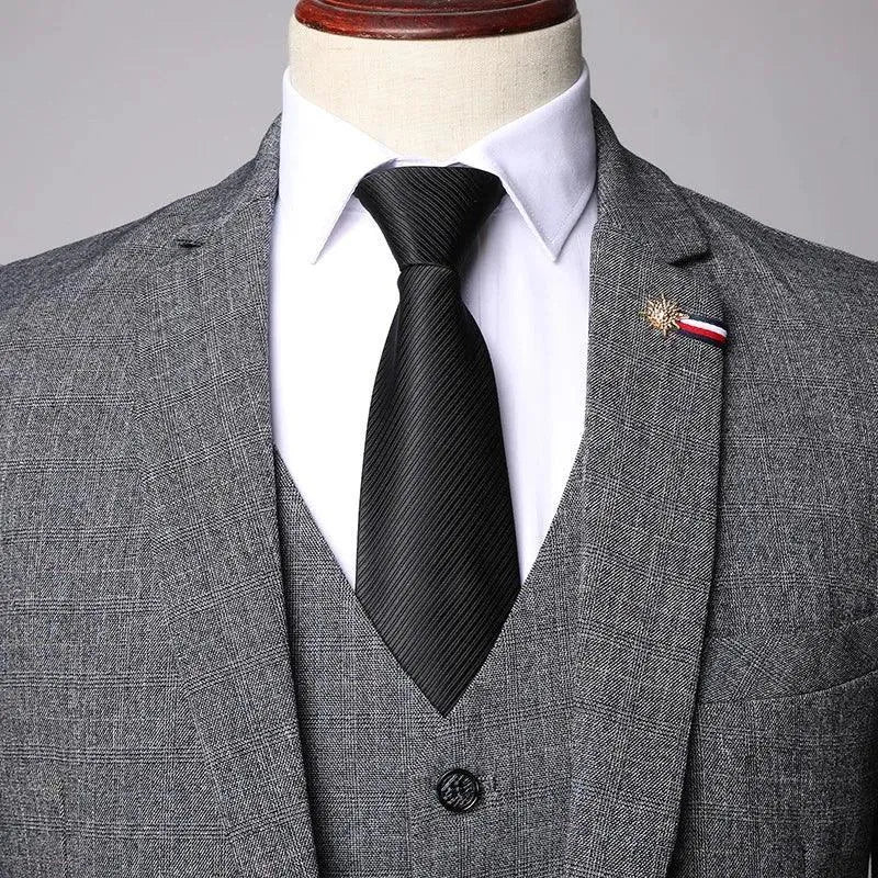 Retro Plaid Men Suit - Slim Fit Business Formal -Guocali
