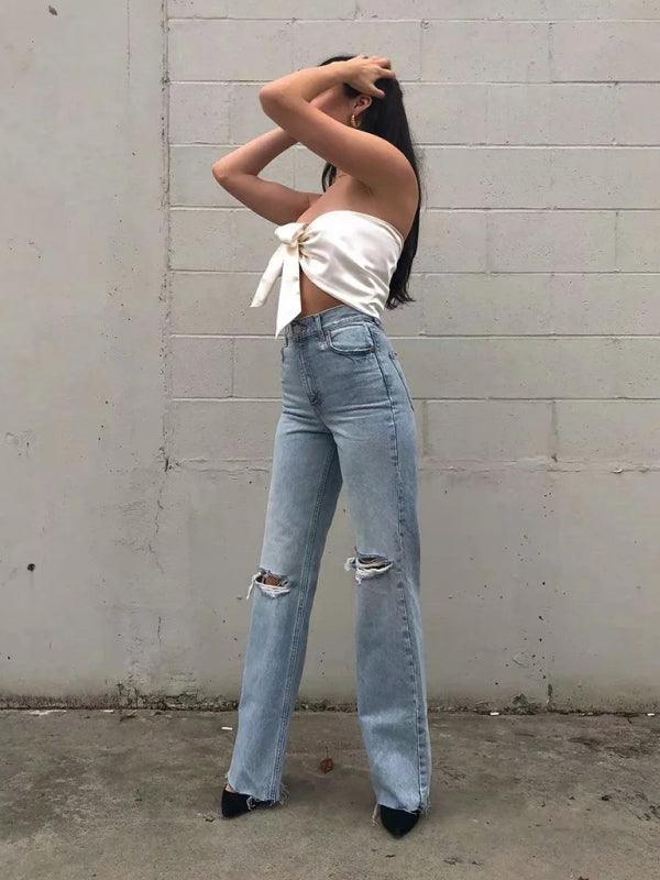 Edgy Women Jeans – High Raw Hem