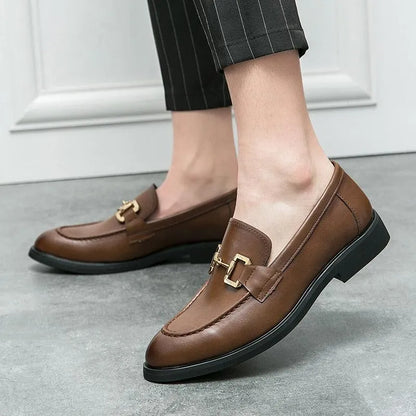 Round Toe Formal Men Loafers - Men Shoes -Guocali