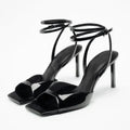 Sandals Strappy Sandals High Heels Square Toe -Guocali