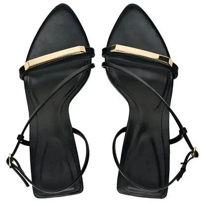 Sandals Women Sandals Black High-Heeled Shoe -Guocali