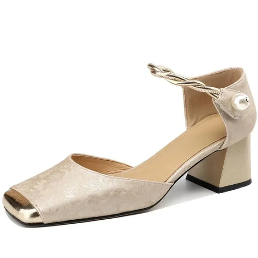 Sandals Women Sandals Leather Square Toe -Guocali