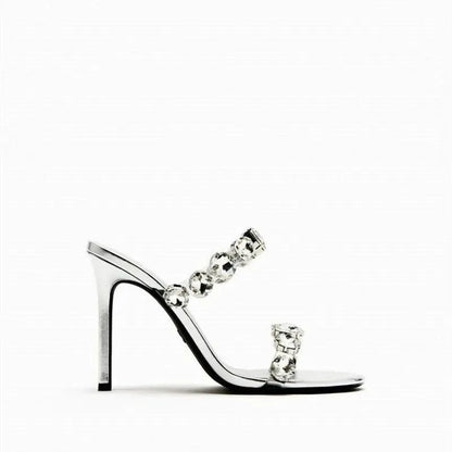 Sandals Women Sandals Shiny Rhinestone Heels - Sandals - Guocali