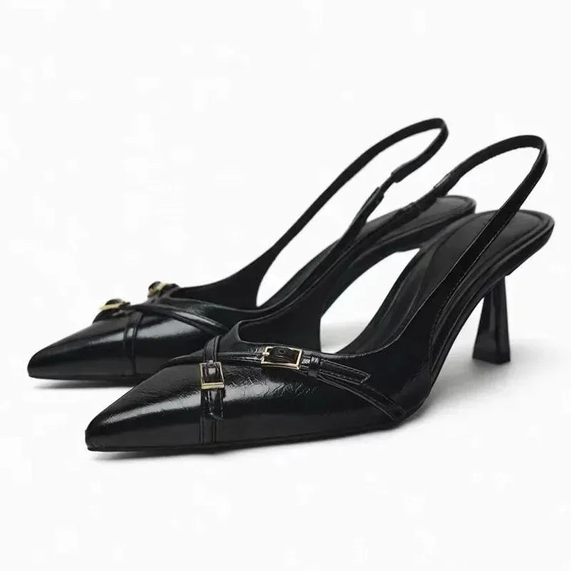 Sandals Women Sandals Summer Heels Pointed Toe -Guocali