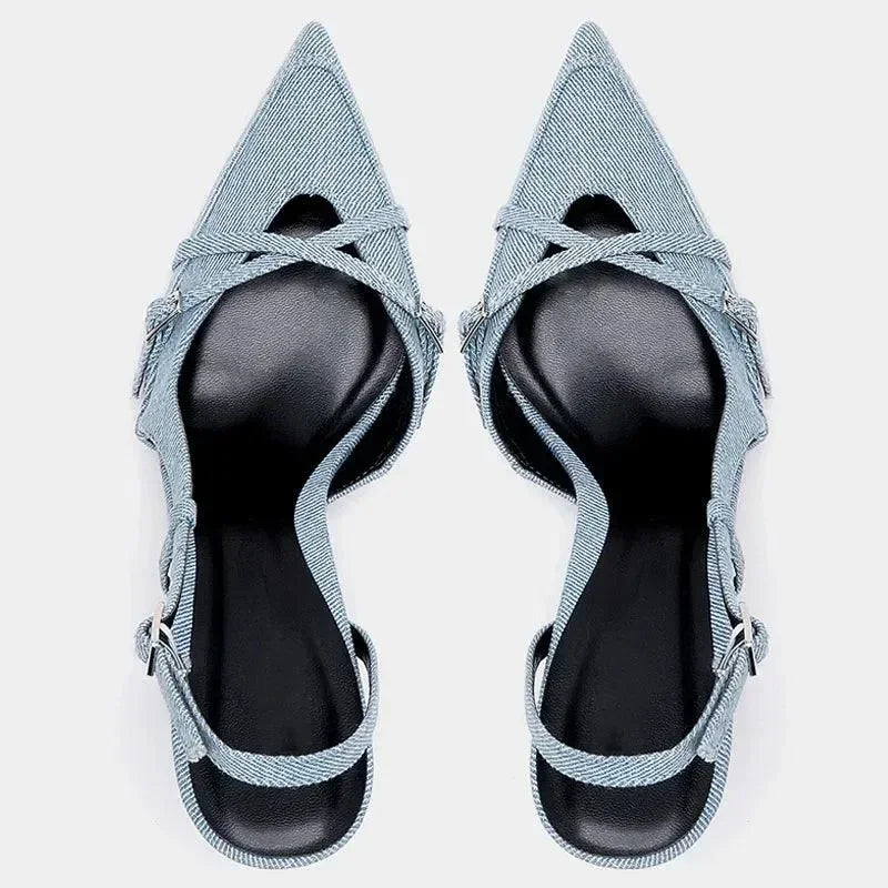 Sandals Women Sandals Summer Heels Pointed Toe -Guocali