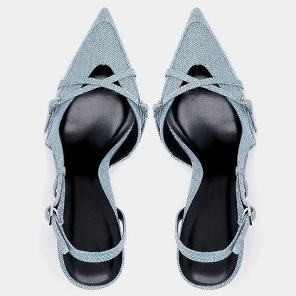 Sandals Women Sandals Summer Heels Pointed Toe -Guocali