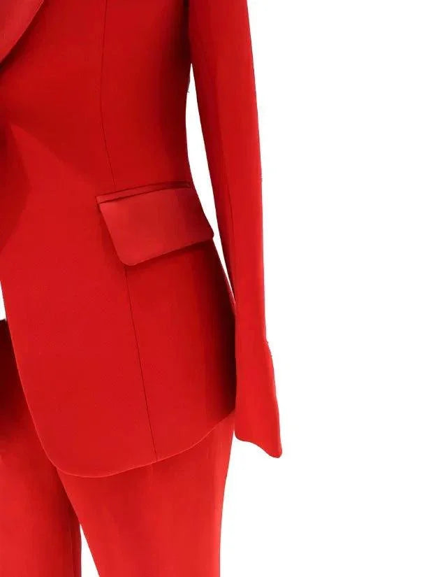 Satin Lapel Collar Pant Suit - Women Trouser Suits - Trouser Suit -Guocali