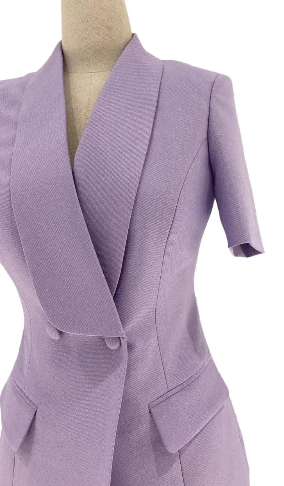 Chic Women's Pant Suit - Solid Button