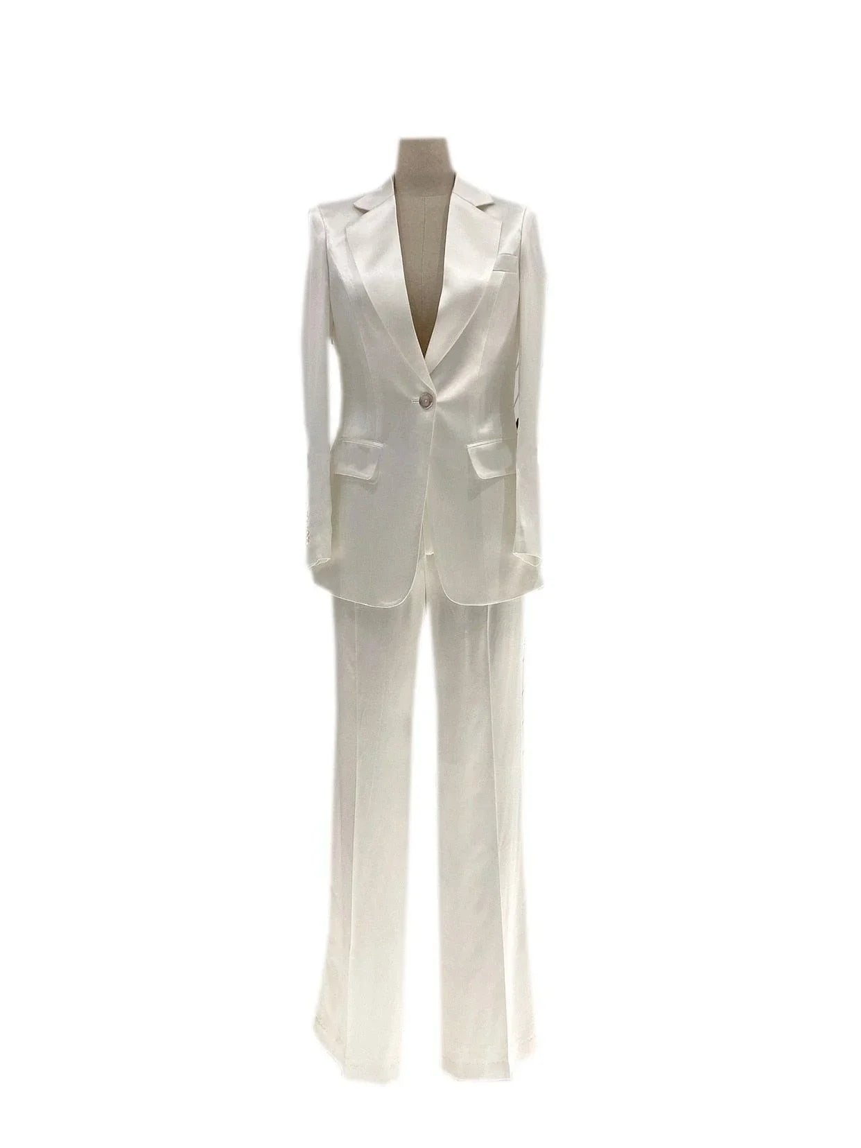 Silk Satin Wedding Pantsuit - Women Trouser Suits - Trouser Suit -Guocali