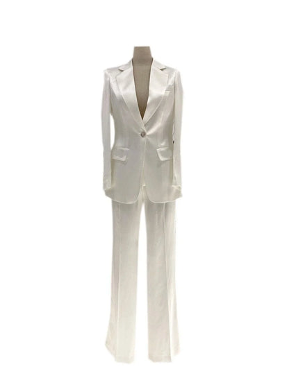 Silk Satin Wedding Pantsuit - Women Trouser Suits - Trouser Suit -Guocali