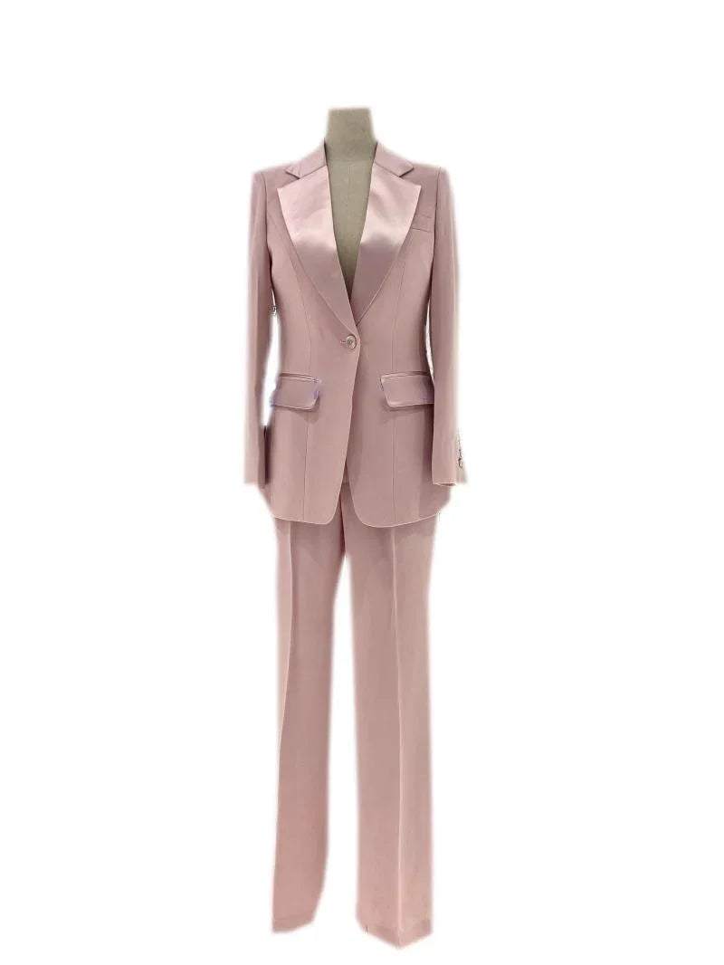 Silk Satin Wedding Pantsuit - Women Trouser Suits - Trouser Suit -Guocali