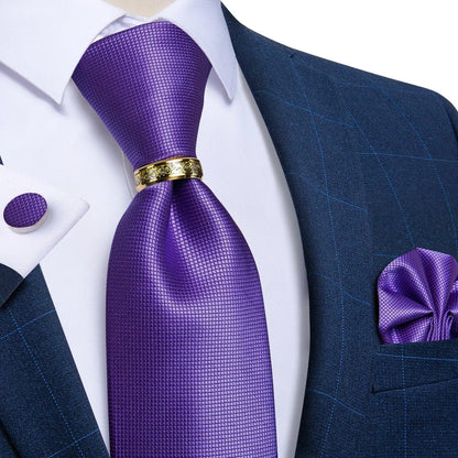 Solid Block Silk Necktie Set -Guocali