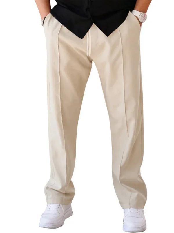 Sporty Men Trousers – Mid Rise Elastic Waist -Guocali