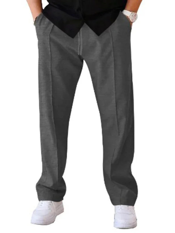 Sporty Men Trousers – Mid Rise Elastic Waist -Guocali