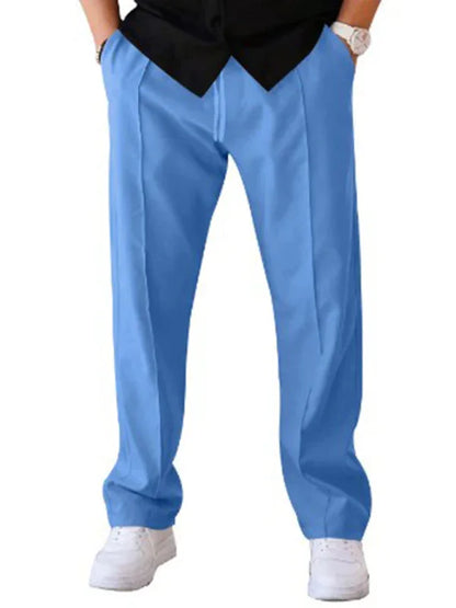 Sporty Men Trousers – Mid Rise Elastic Waist -Guocali