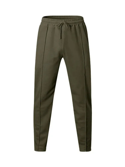 Sporty Men Trousers – Mid Rise Elastic Waist -Guocali