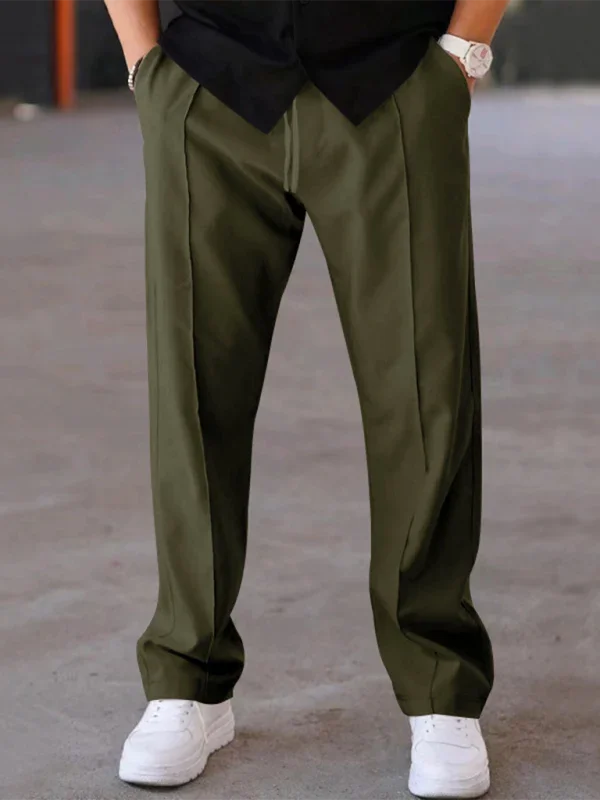 Sporty Men Trousers – Mid Rise Elastic Waist -Guocali