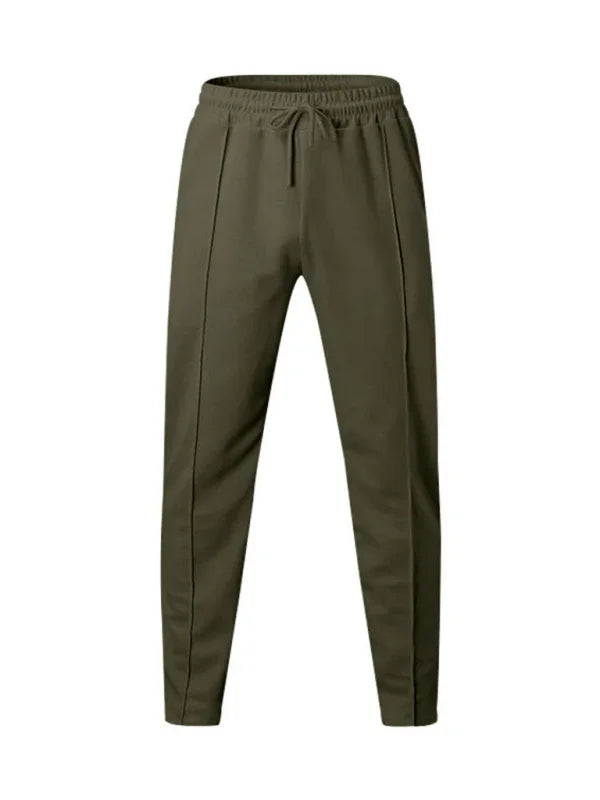 Sporty Men Trousers – Mid Rise Elastic Waist -Guocali