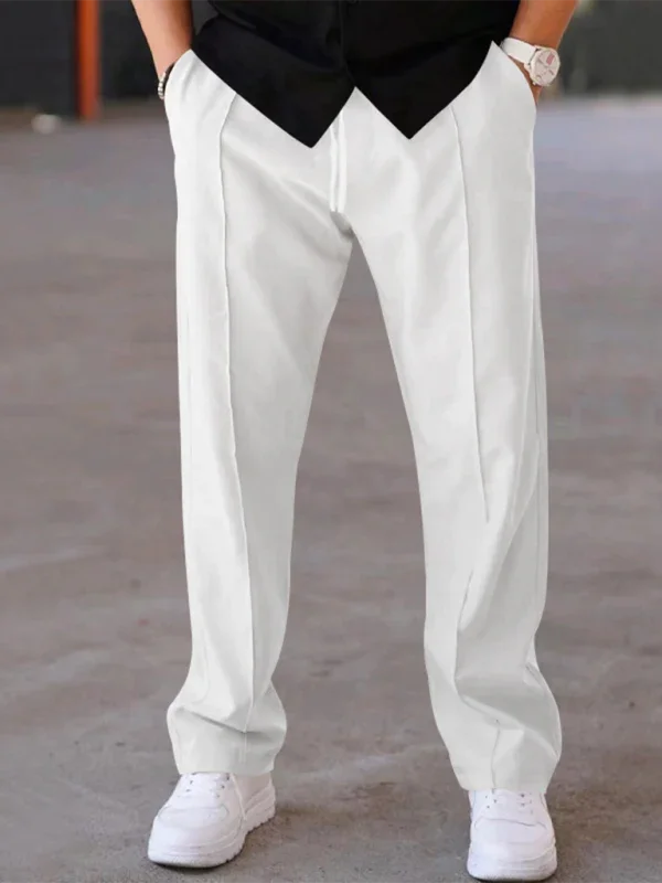 Sporty Men Trousers – Mid Rise Elastic Waist -Guocali