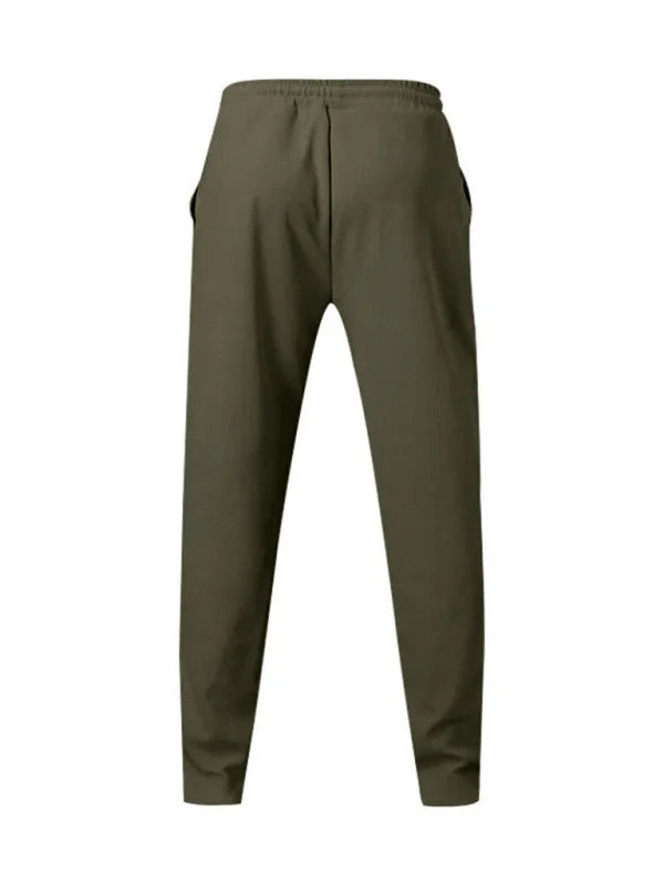 Sporty Men Trousers – Mid Rise Elastic Waist -Guocali