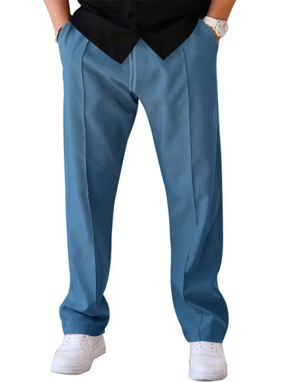 Sporty Men Trousers – Mid Rise Elastic Waist -Guocali