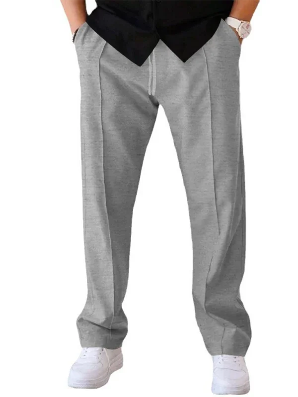 Sporty Men Trousers – Mid Rise Elastic Waist -Guocali