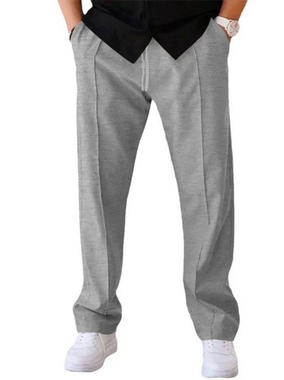 Sporty Men Trousers – Mid Rise Elastic Waist -Guocali