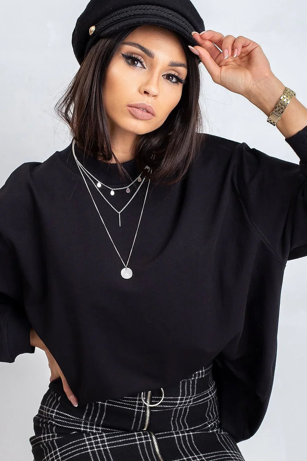 Women's Sweatshirt - Mock-Neck With Regular Fit