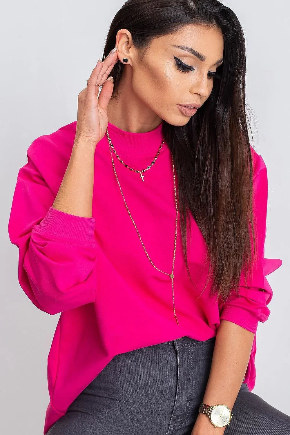 Women's Sweatshirt - Mock-Neck With Regular Fit