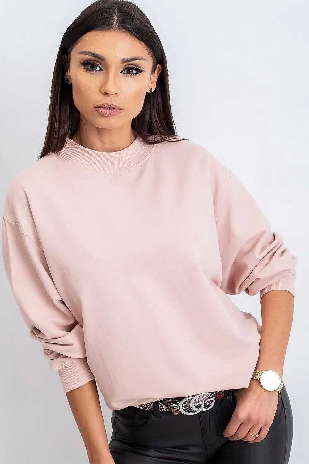 Women's Sweatshirt - Mock-Neck With Regular Fit