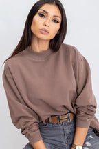 Women's Sweatshirt - Mock-Neck With Regular Fit