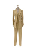 Chic Women's Pant Suit - Solid Button
