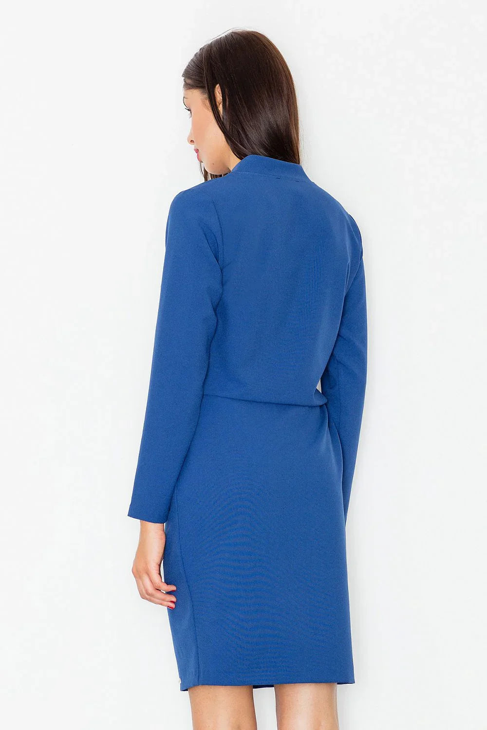 V Neck Long Sleeve Dress Casual Knee Length Fit-Day Dress-GUOCALI