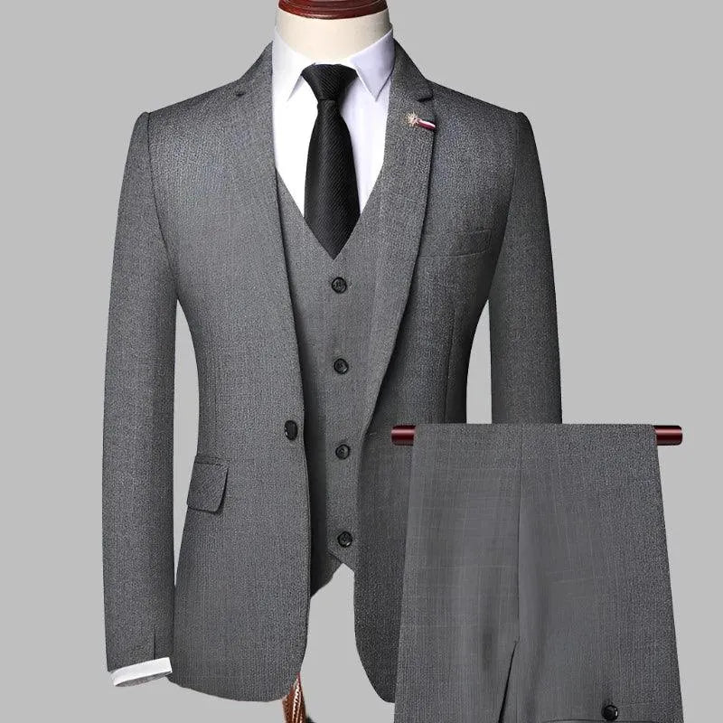 Retro Plaid Men Suit - Slim Fit Business Formal -Guocali