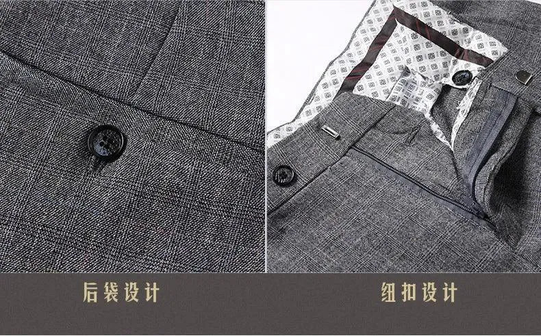 Retro Plaid Men Suit - Slim Fit Business Formal -Guocali