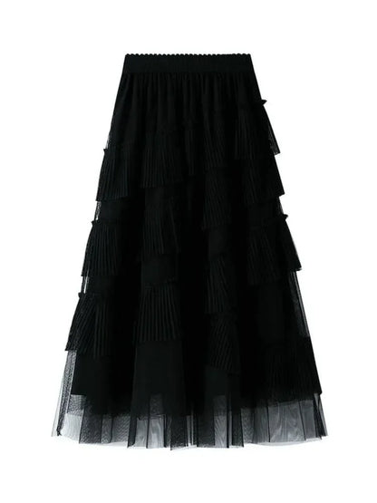 Vintage Skirt Fairy Style Asymmetrical Mesh -Guocali