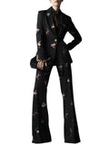 Vintage Women's Pant Suit - Floral Single-Breasted