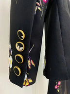 Vintage Women's Pant Suit - Floral Single-Breasted