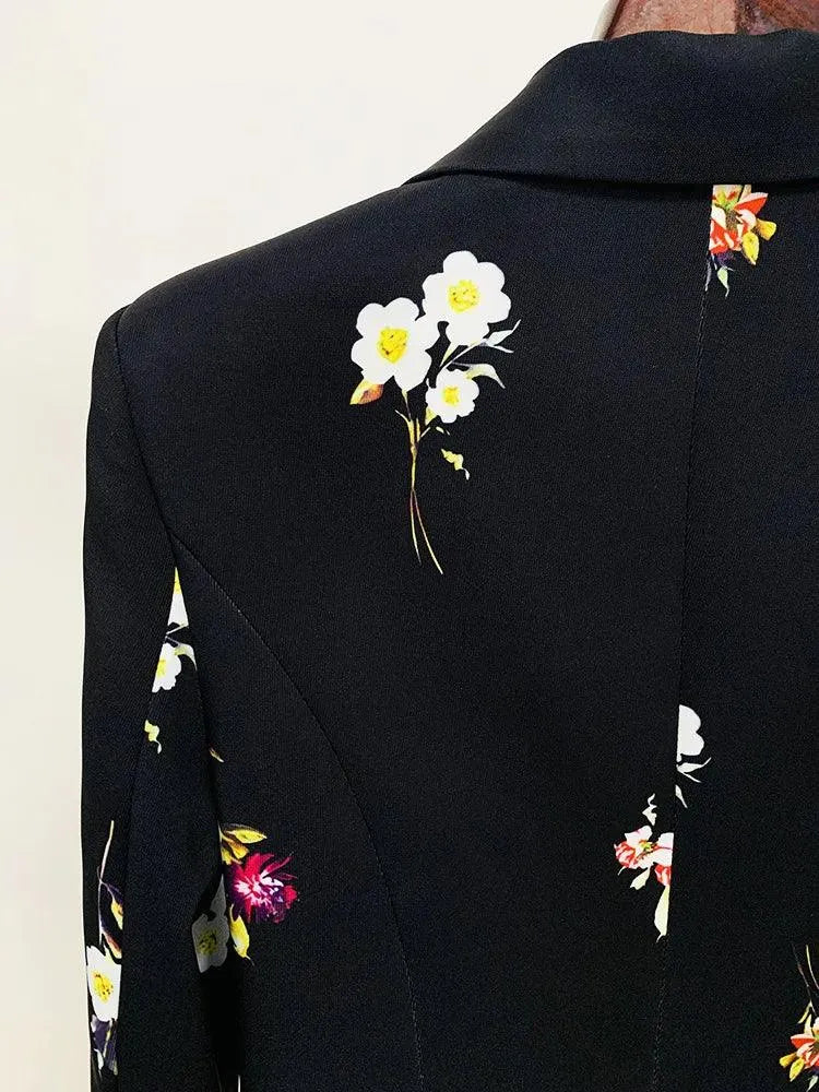 Vintage Women's Pant Suit - Floral Single-Breasted