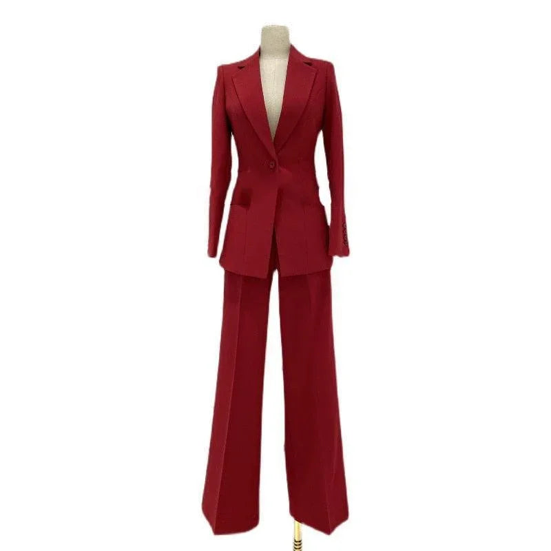 Wide-Leg Business Pantsuit - Women Trouser Suits - Trouser Suit -Guocali