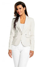 Women Blazer - Breathable - 1-Button - Beige -Guocali