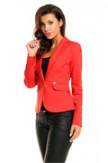 Women Blazer - Breathable - 1-Button - red -Guocali