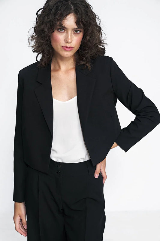 Women Blazer - Lightweight - 1-Button - black -Guocali