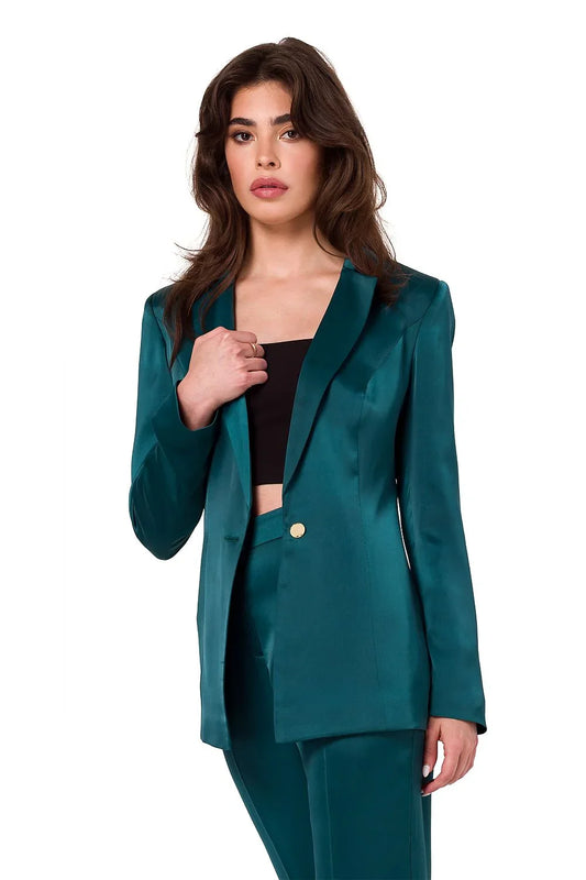Women Blazer - Lightweight - 1-Button - green -Guocali